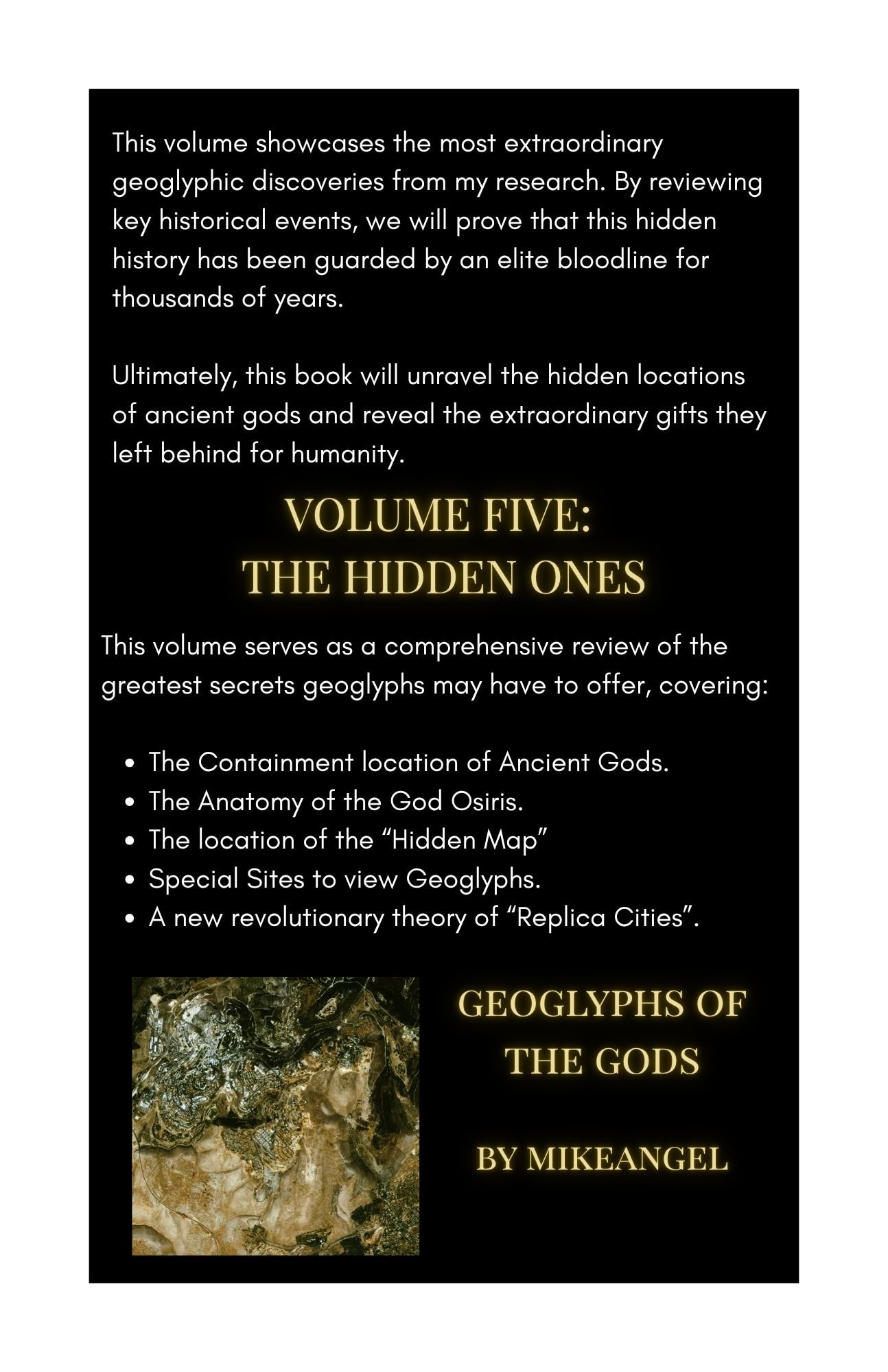 Geoglyphs of the Gods Volume 5: The Hidden Ones — back cover